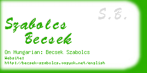 szabolcs becsek business card